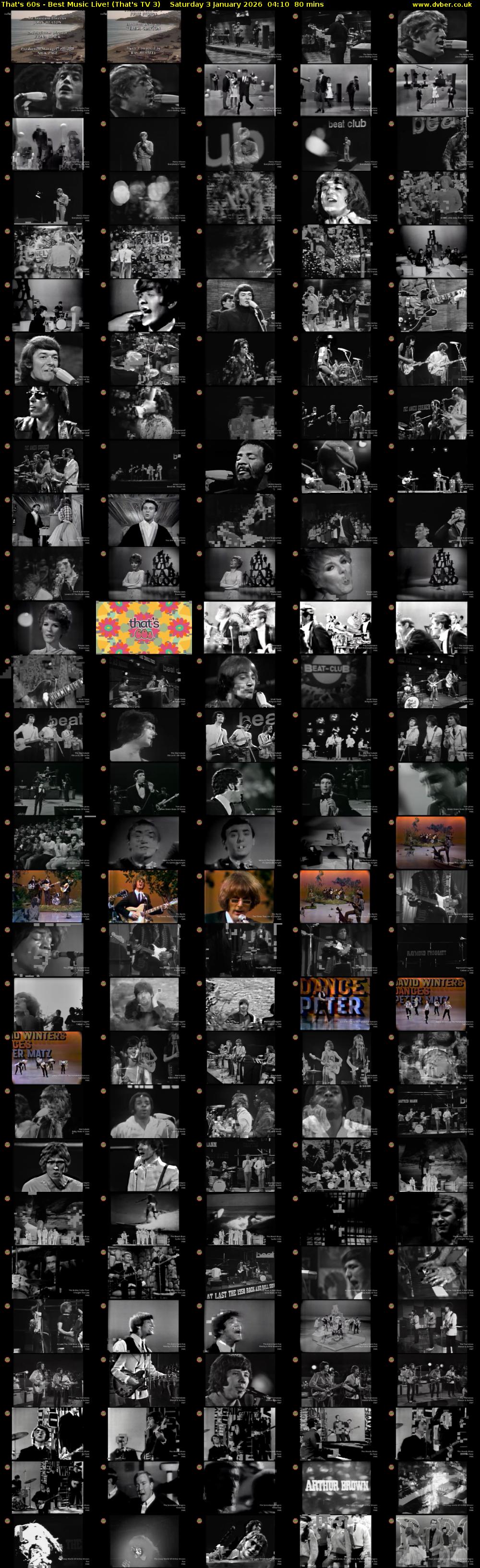 That's 60s - Best Music Live! (That's TV 3) Saturday 3 January 2026 04:10 - 05:30