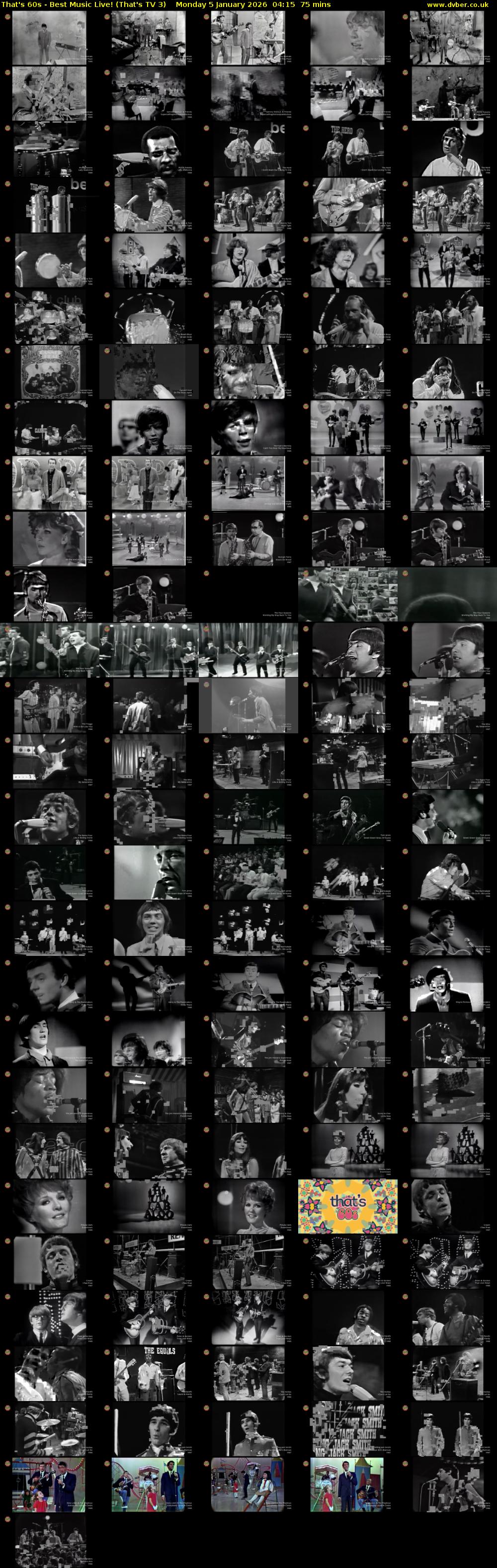 That's 60s - Best Music Live! (That's TV 3) Monday 5 January 2026 04:15 - 05:30