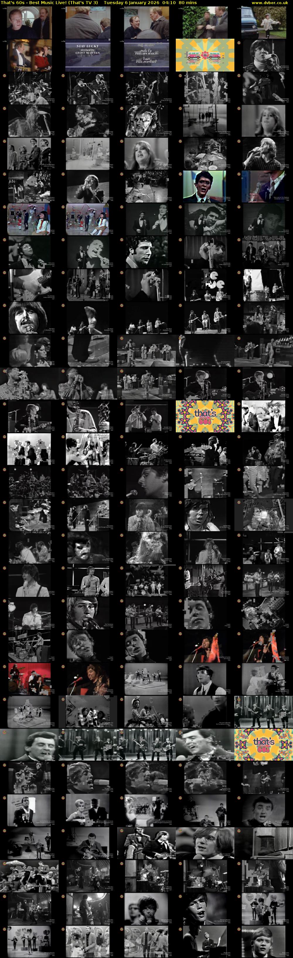 That's 60s - Best Music Live! (That's TV 3) Tuesday 6 January 2026 04:10 - 05:30