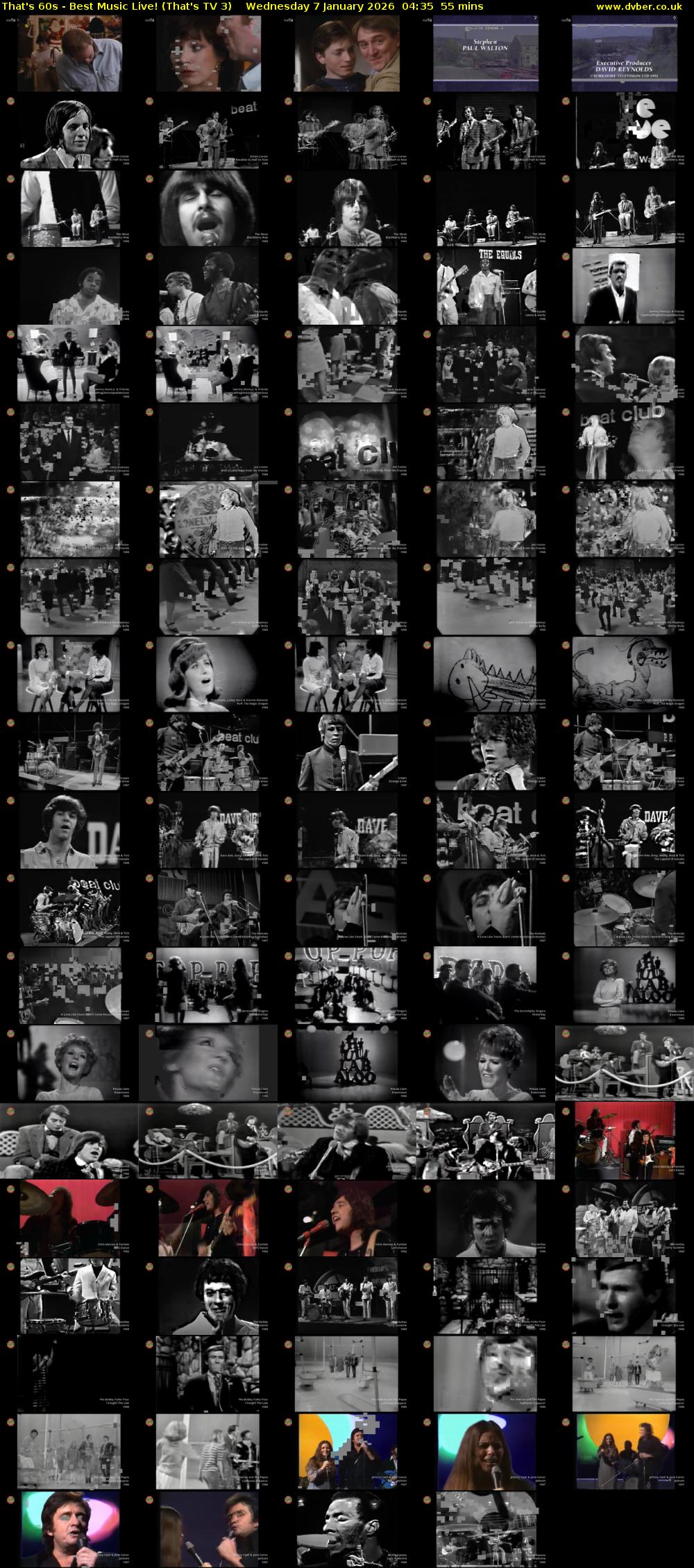 That's 60s - Best Music Live! (That's TV 3) Wednesday 7 January 2026 04:35 - 05:30