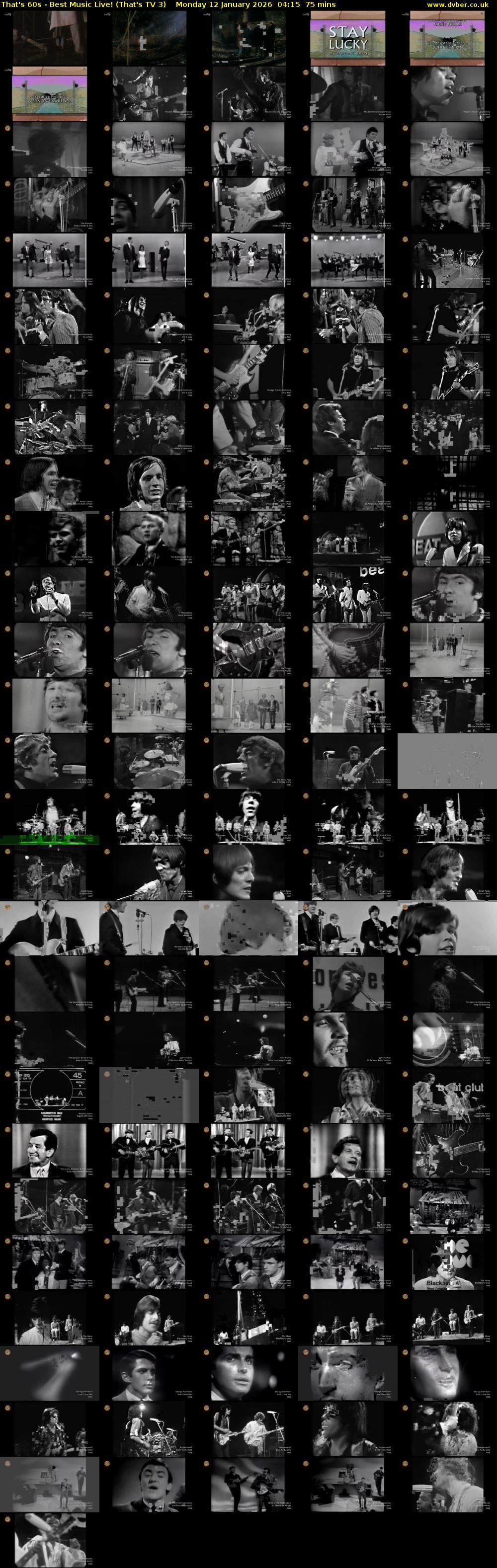 That's 60s - Best Music Live! (That's TV 3) Monday 12 January 2026 04:15 - 05:30