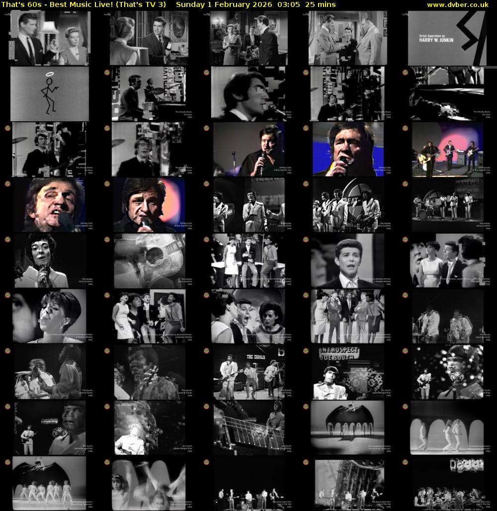 That's 60s - Best Music Live! (That's TV 3) Sunday 1 February 2026 03:05 - 03:30