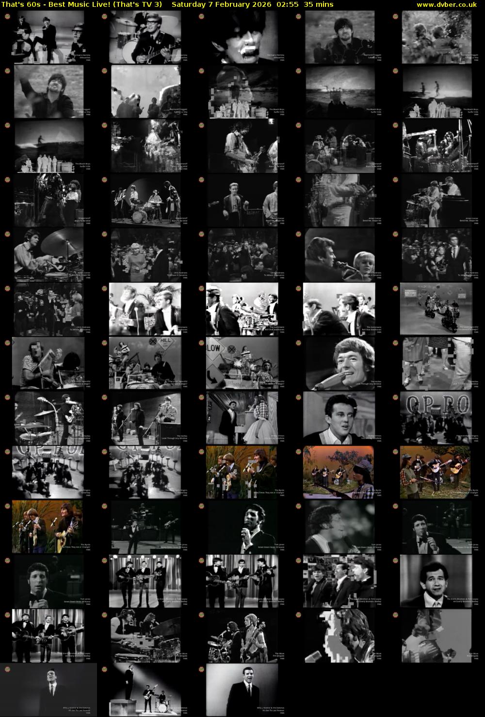 That's 60s - Best Music Live! (That's TV 3) Saturday 7 February 2026 02:55 - 03:30