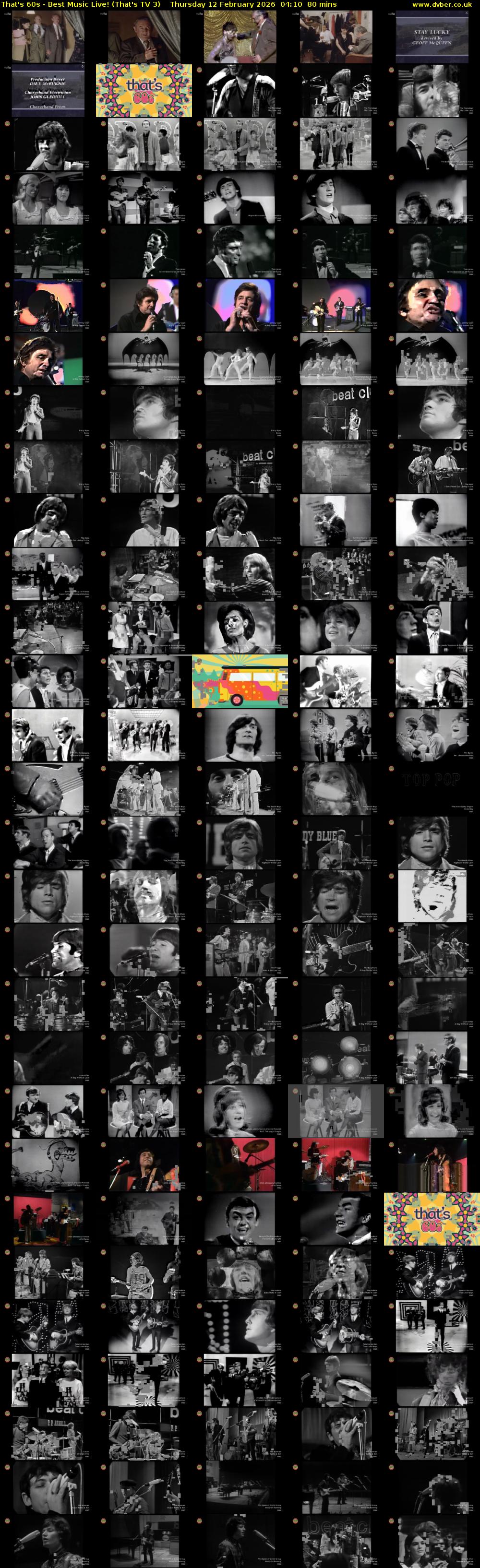 That's 60s - Best Music Live! (That's TV 3) Thursday 12 February 2026 04:10 - 05:30