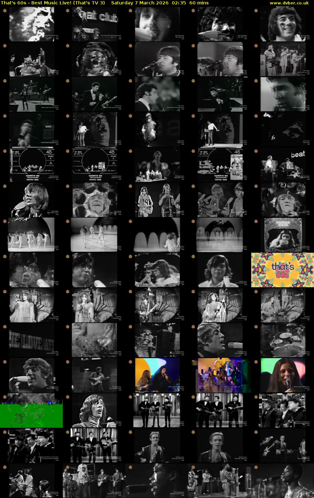 That's 60s - Best Music Live! (That's TV 3) Saturday 7 March 2026 02:35 - 03:35