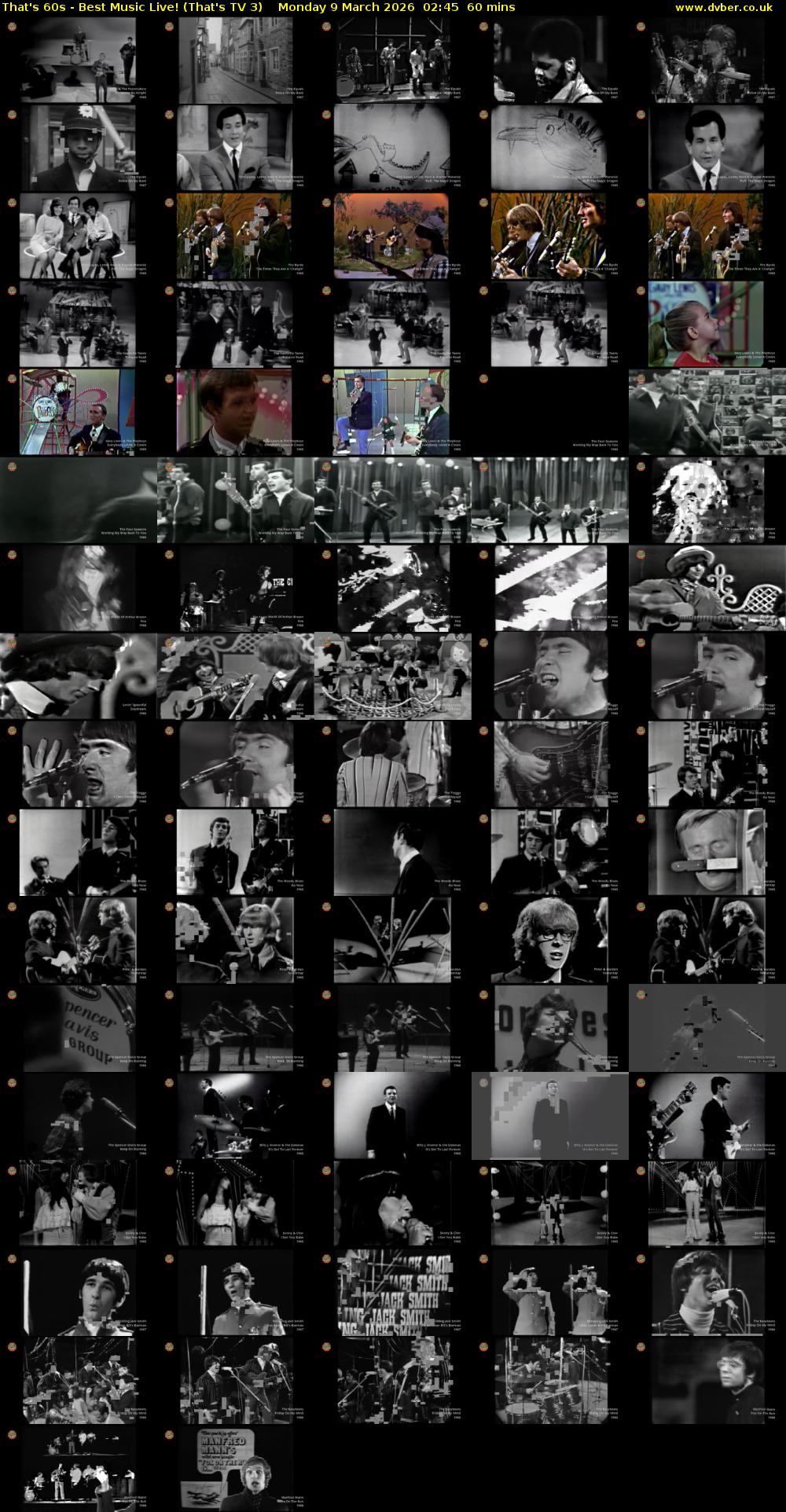 That's 60s - Best Music Live! (That's TV 3) Monday 9 March 2026 02:45 - 03:45