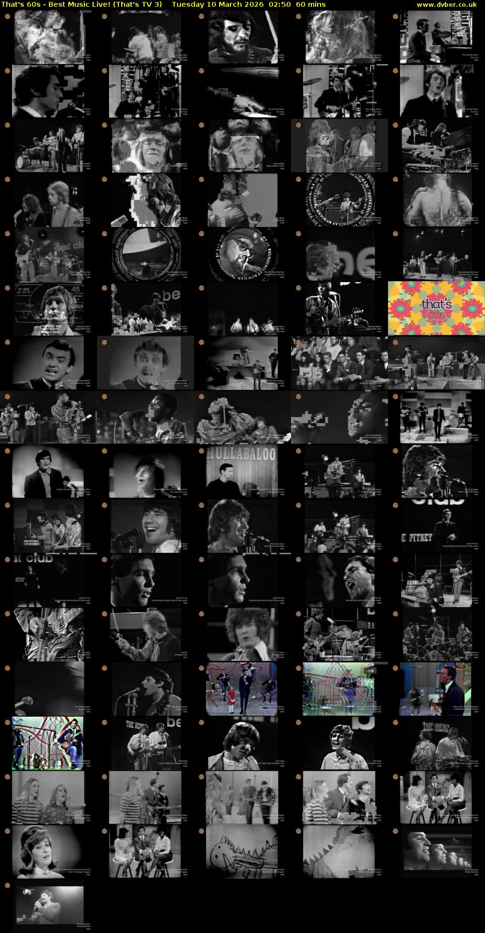 That's 60s - Best Music Live! (That's TV 3) Tuesday 10 March 2026 02:50 - 03:50