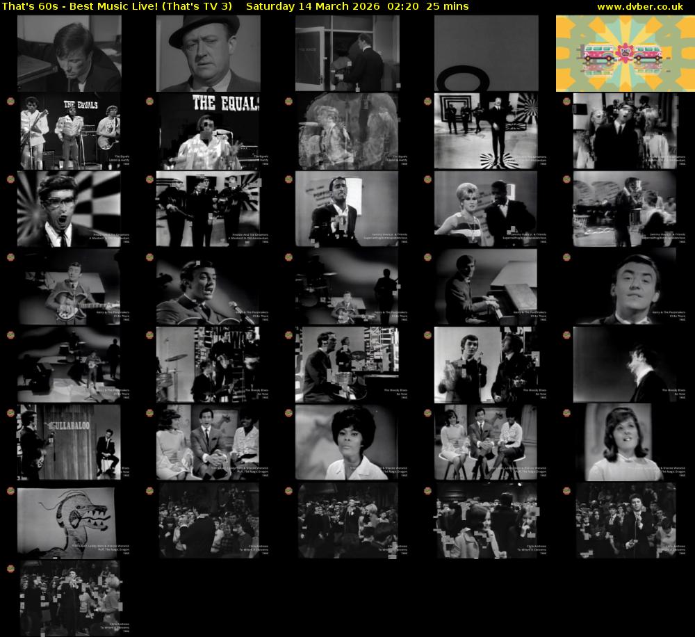 That's 60s - Best Music Live! (That's TV 3) Saturday 14 March 2026 02:20 - 02:45