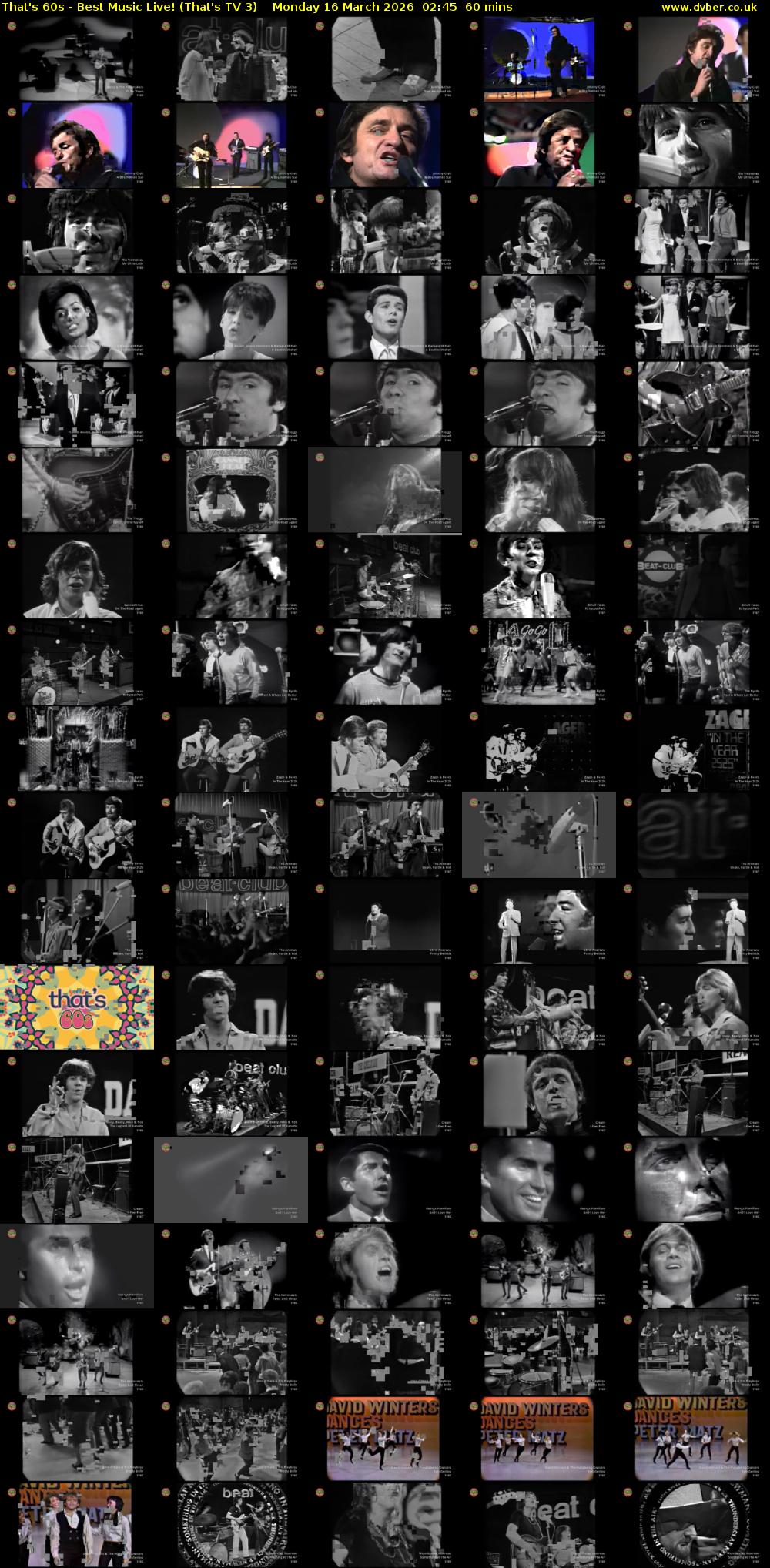 That's 60s - Best Music Live! (That's TV 3) Monday 16 March 2026 02:45 - 03:45