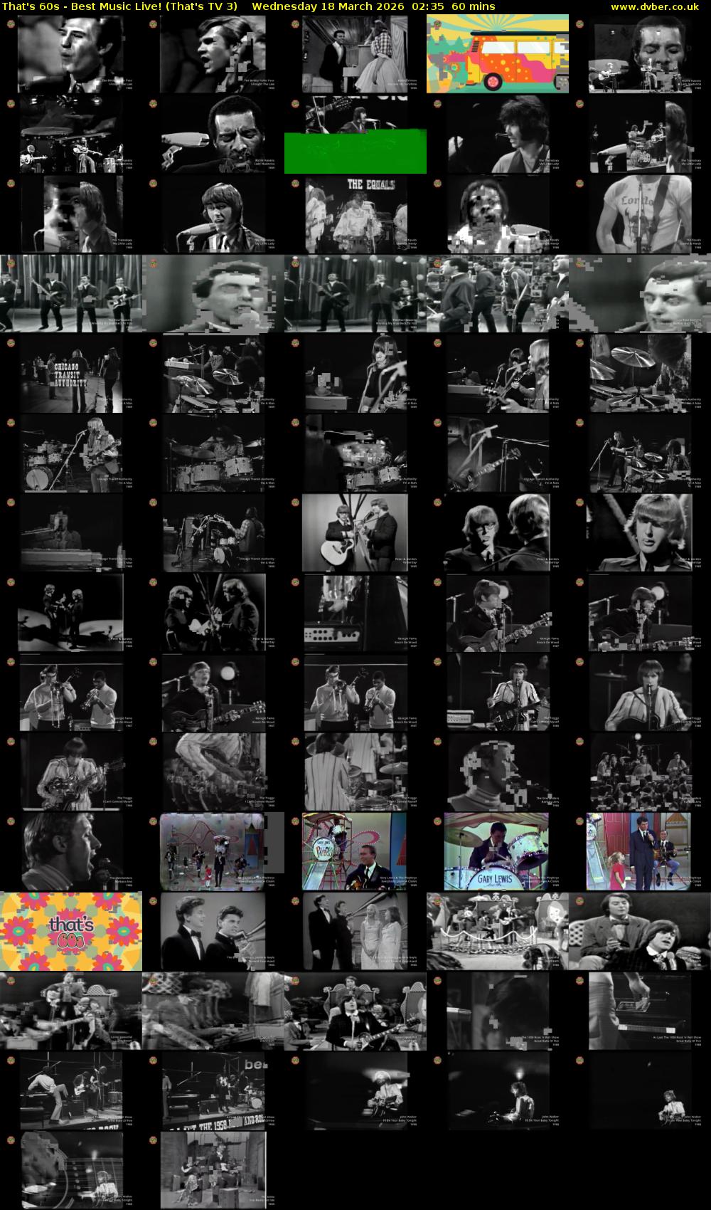 That's 60s - Best Music Live! (That's TV 3) Wednesday 18 March 2026 02:35 - 03:35