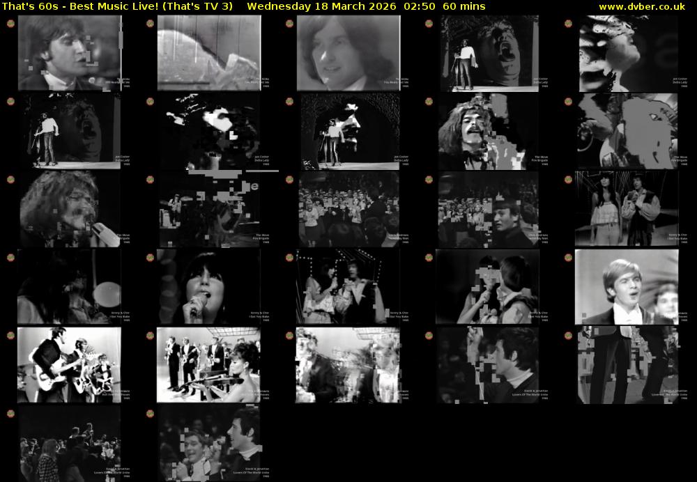 That's 60s - Best Music Live! (That's TV 3) Wednesday 18 March 2026 02:50 - 03:50