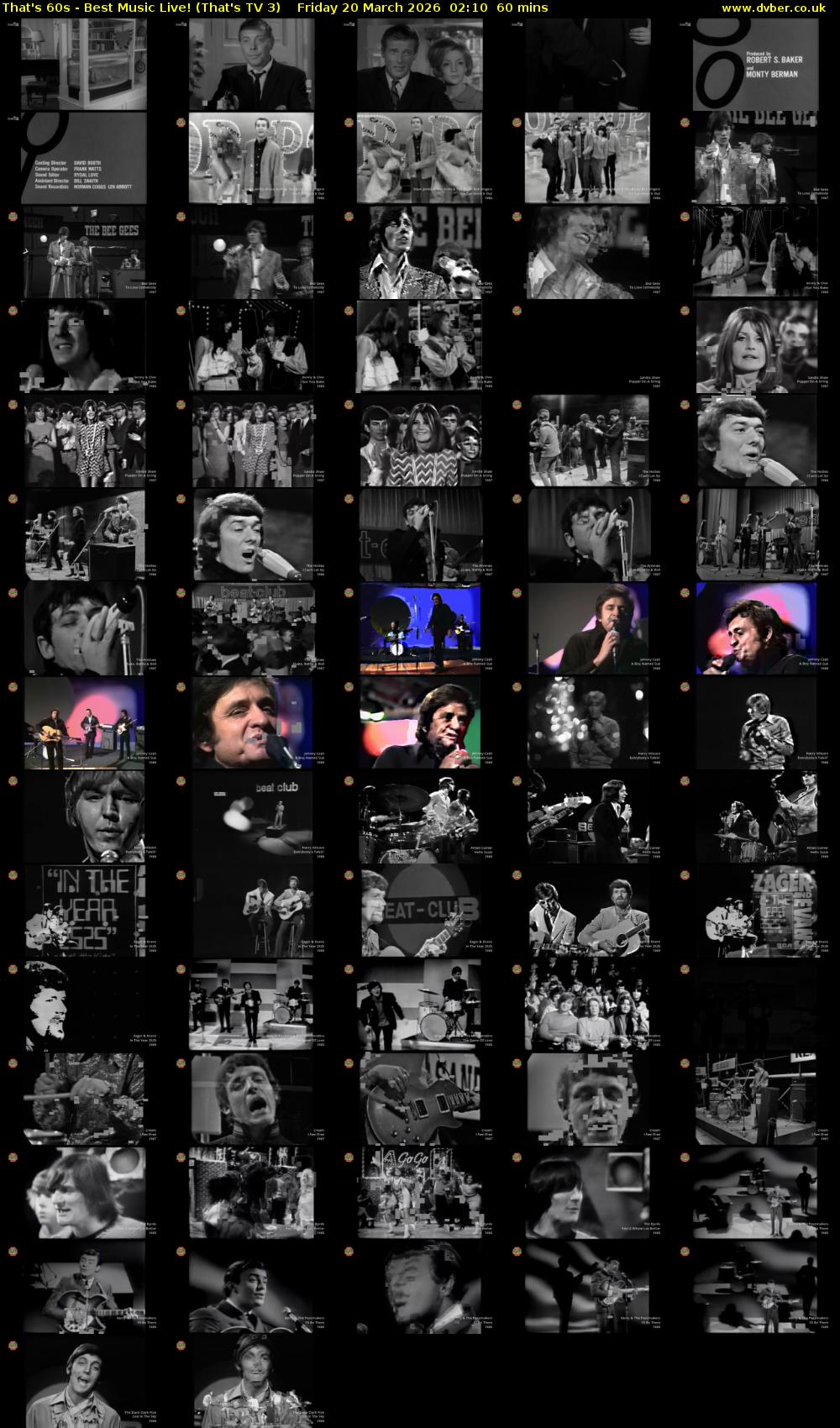That's 60s - Best Music Live! (That's TV 3) Friday 20 March 2026 02:10 - 03:10