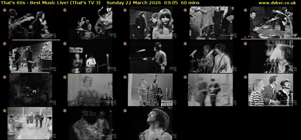 That's 60s - Best Music Live! (That's TV 3) Sunday 22 March 2026 03:05 - 04:05
