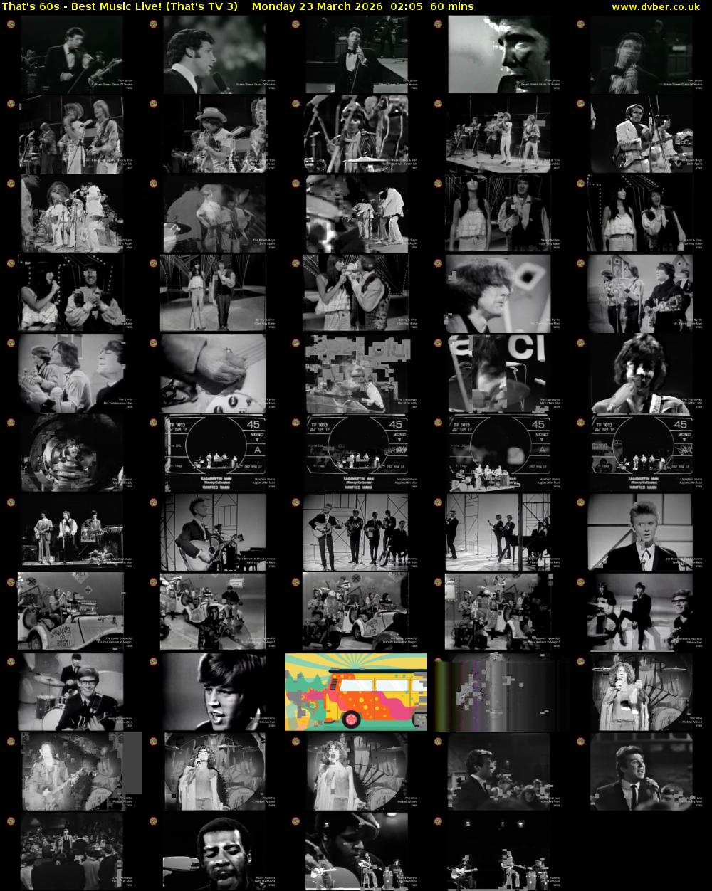 That's 60s - Best Music Live! (That's TV 3) Monday 23 March 2026 02:05 - 03:05