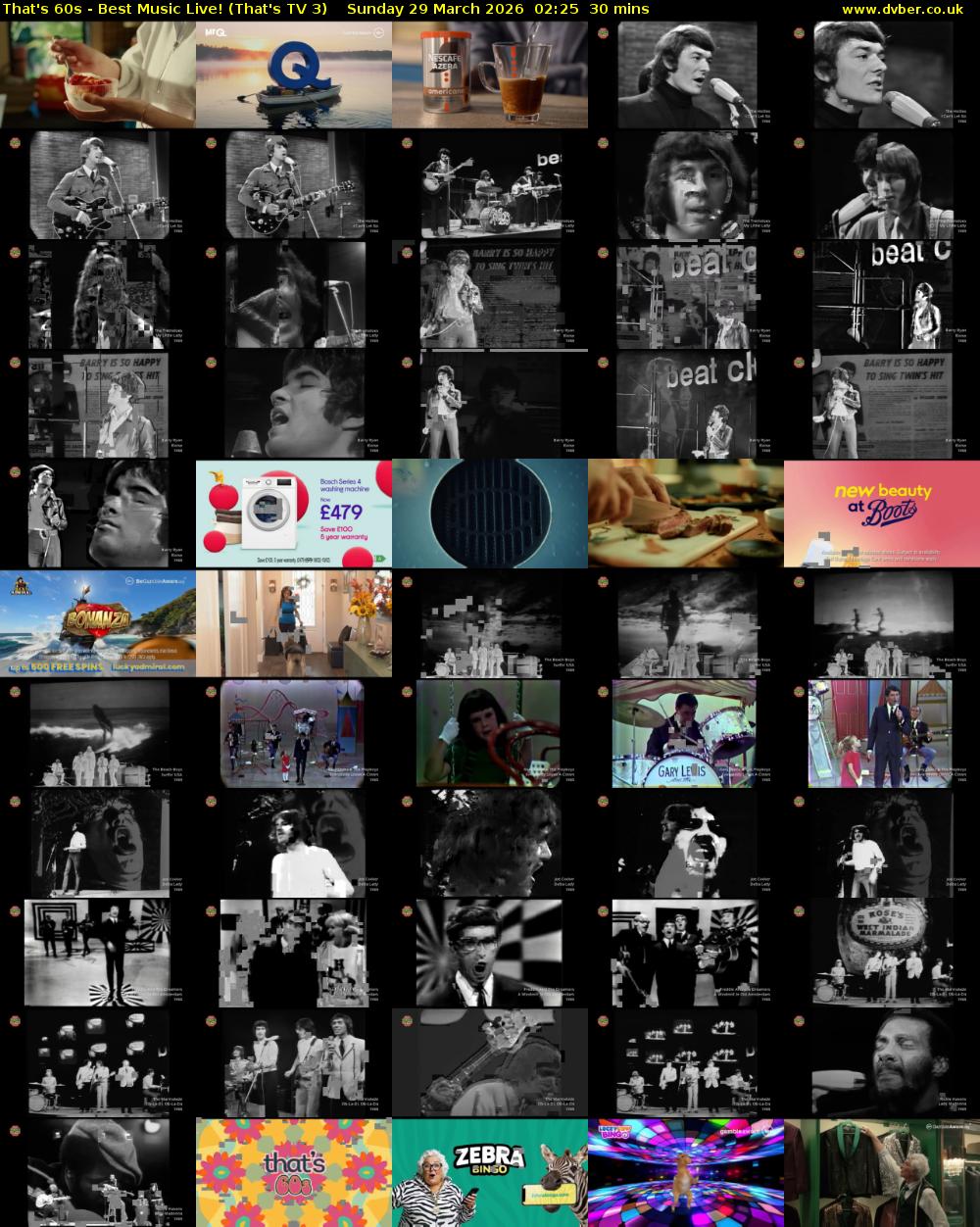That's 60s - Best Music Live! (That's TV 3) Sunday 29 March 2026 02:25 - 02:55