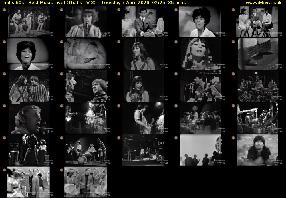 That's 60s - Best Music Live! (That's TV 3) Tuesday 7 April 2026 02:25 - 03:00