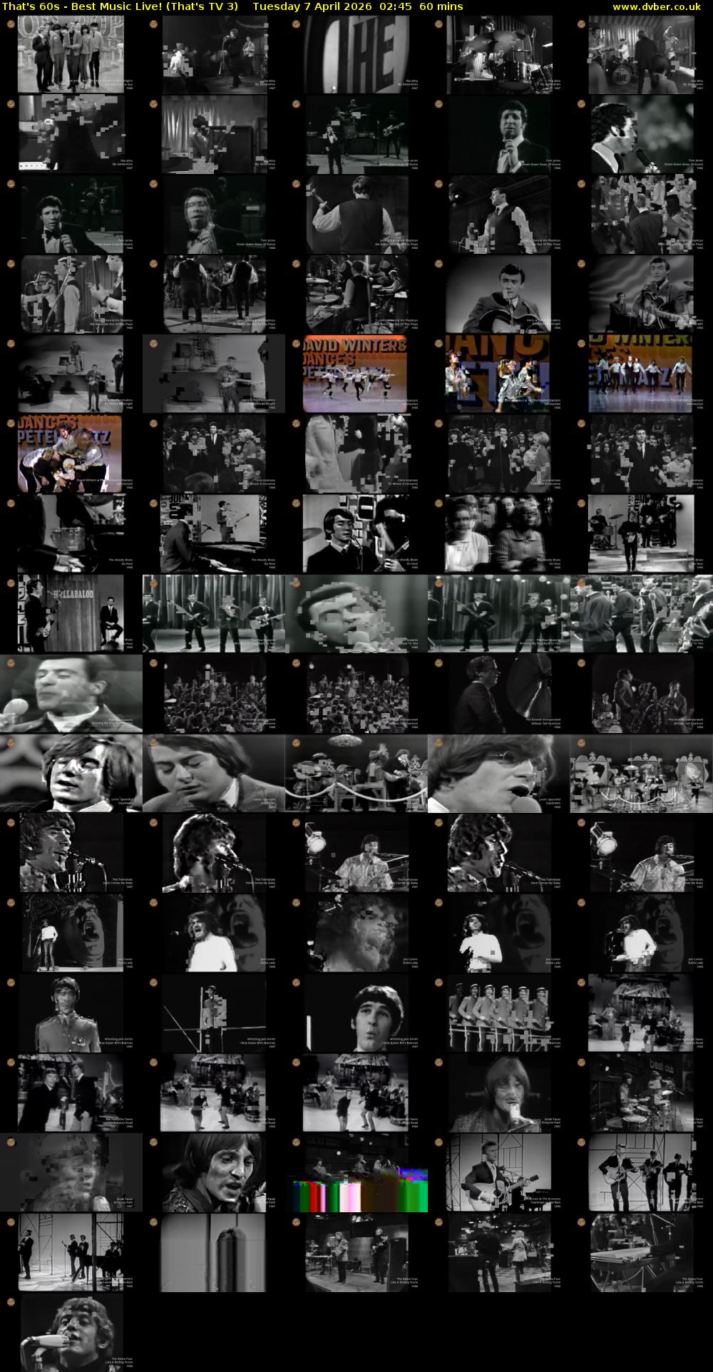 That's 60s - Best Music Live! (That's TV 3) Tuesday 7 April 2026 02:45 - 03:45