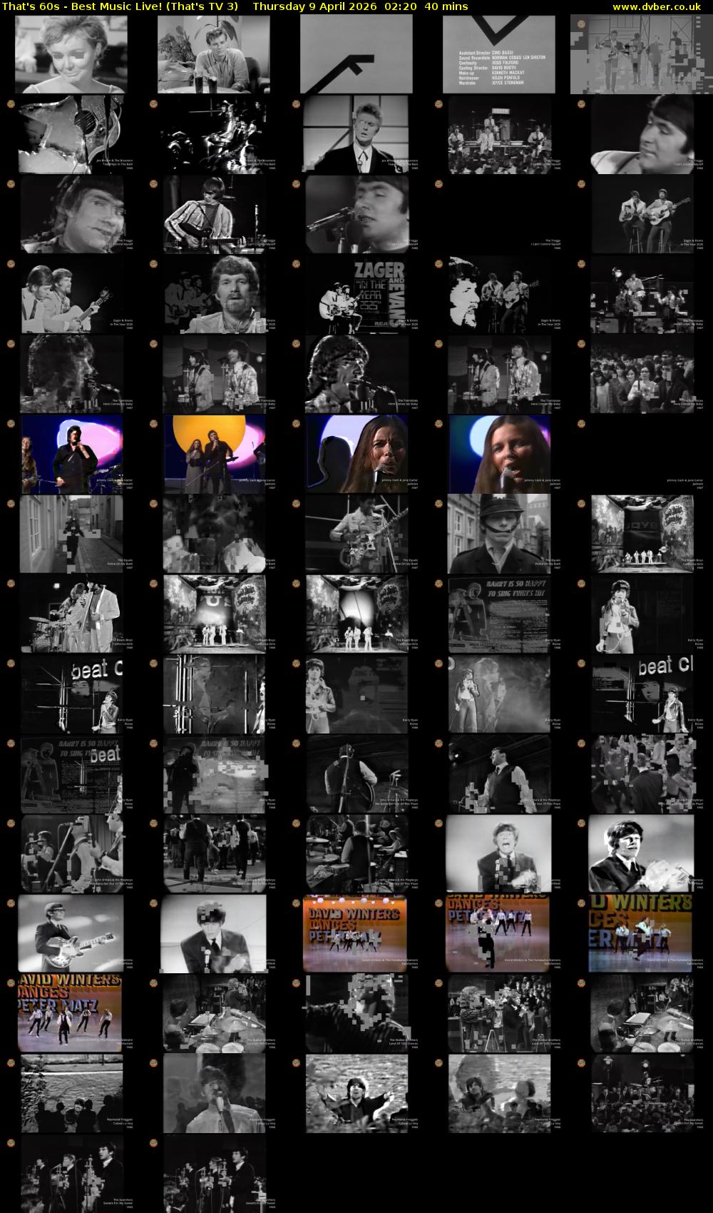That's 60s - Best Music Live! (That's TV 3) Thursday 9 April 2026 02:20 - 03:00