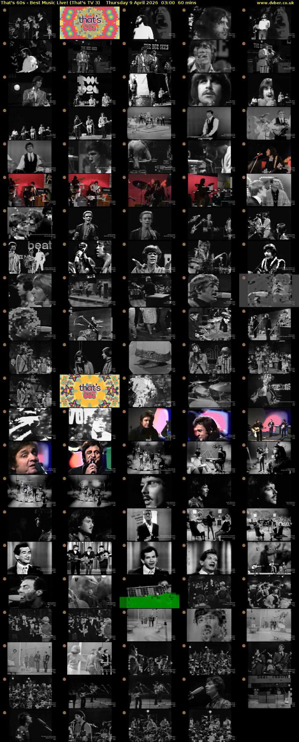 That's 60s - Best Music Live! (That's TV 3) Thursday 9 April 2026 03:00 - 04:00