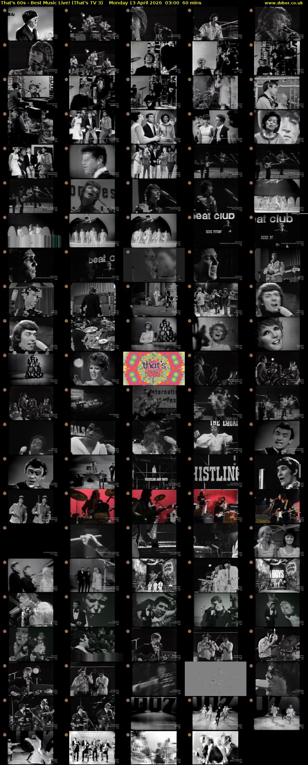 That's 60s - Best Music Live! (That's TV 3) Monday 13 April 2026 03:00 - 04:00