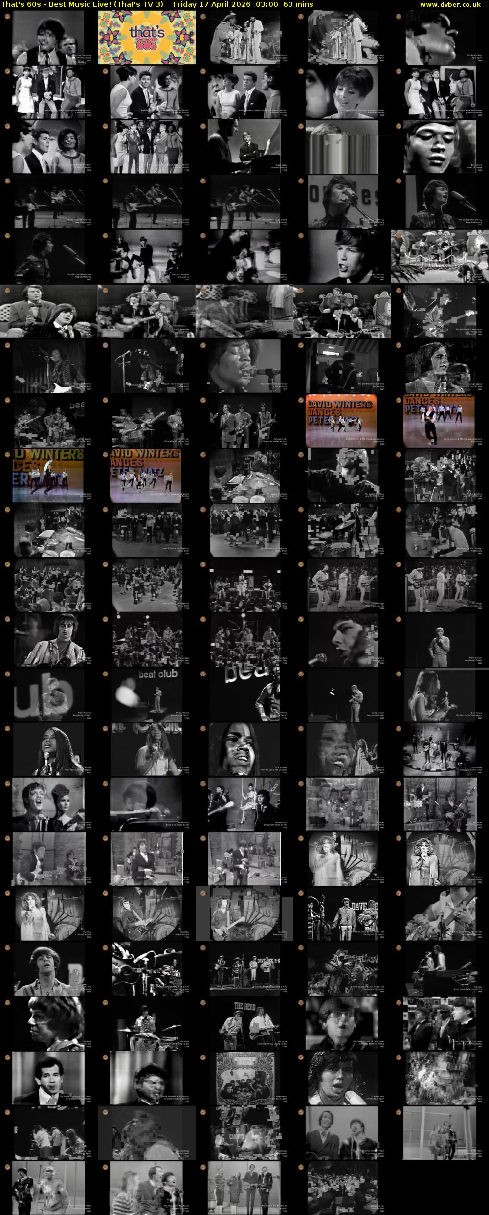 That's 60s - Best Music Live! (That's TV 3) Friday 17 April 2026 03:00 - 04:00