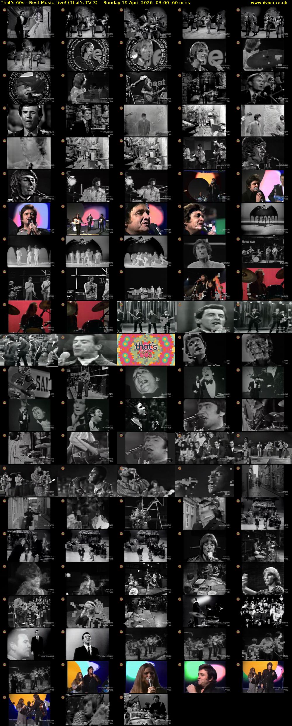 That's 60s - Best Music Live! (That's TV 3) Sunday 19 April 2026 03:00 - 04:00