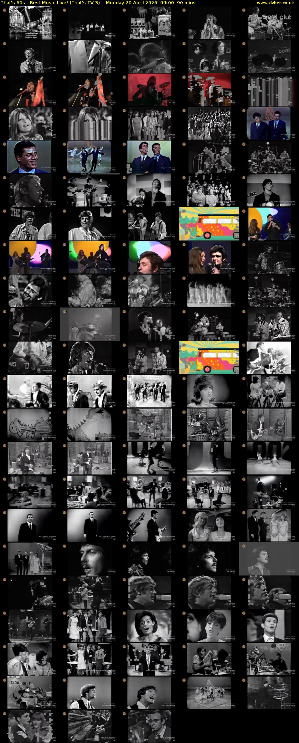 That's 60s - Best Music Live! (That's TV 3) Monday 20 April 2026 04:00 - 05:30
