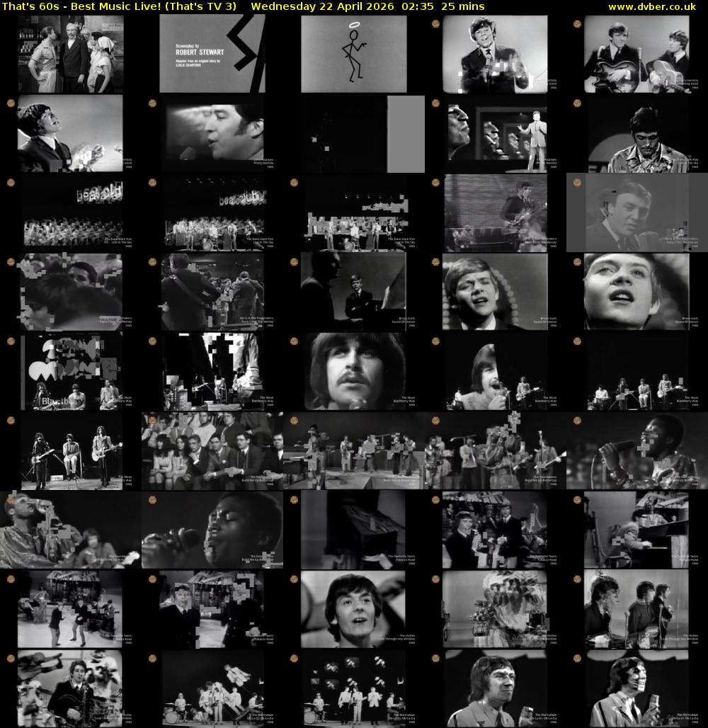 That's 60s - Best Music Live! (That's TV 3) Wednesday 22 April 2026 02:35 - 03:00