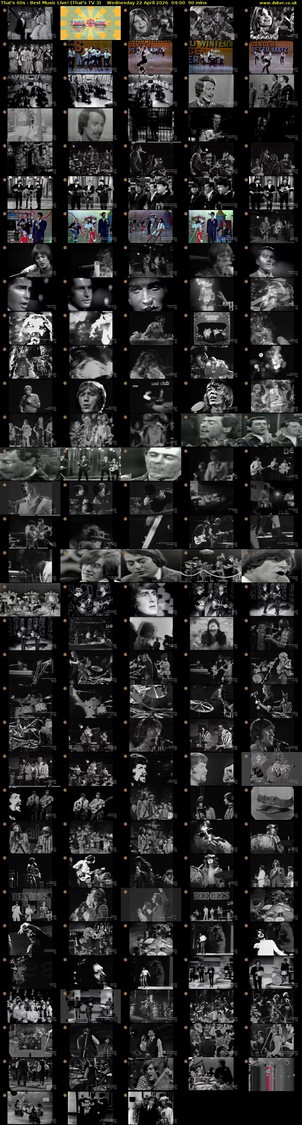 That's 60s - Best Music Live! (That's TV 3) Wednesday 22 April 2026 04:00 - 05:30