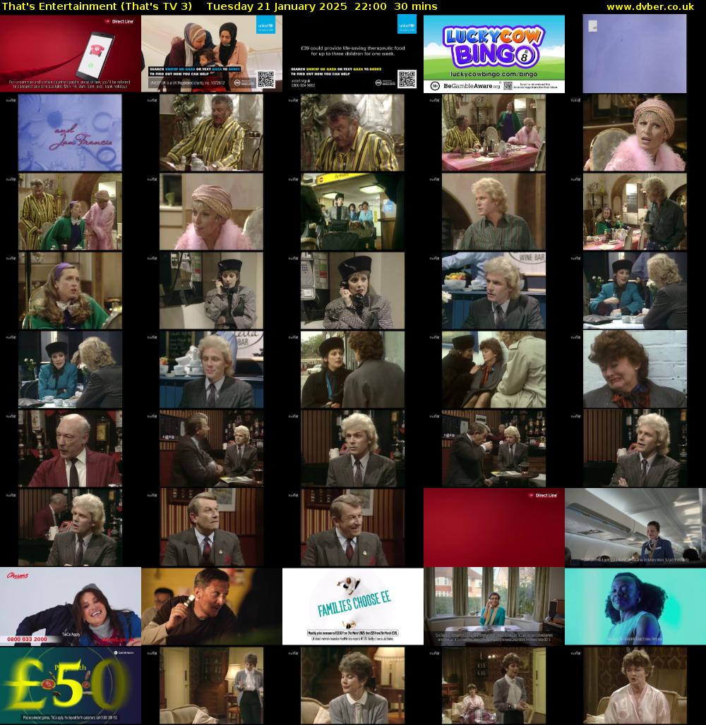That's Entertainment (That's TV 3) Tuesday 21 January 2025 22:00 - 22:30
