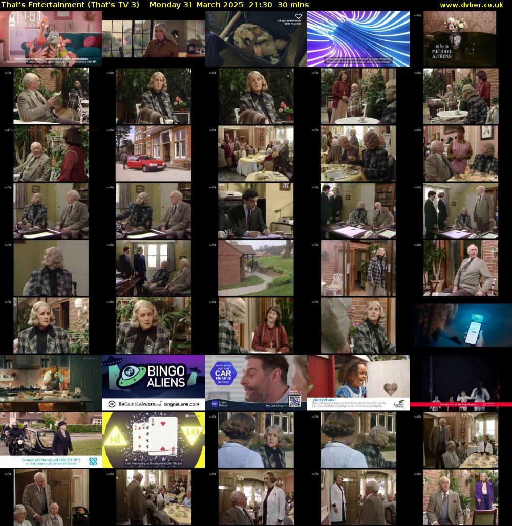 That's Entertainment (That's TV 3) Monday 31 March 2025 21:30 - 22:00