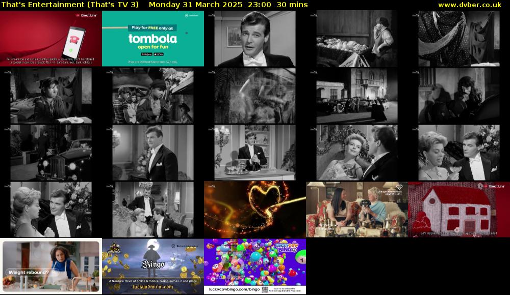 That's Entertainment (That's TV 3) Monday 31 March 2025 23:00 - 23:30