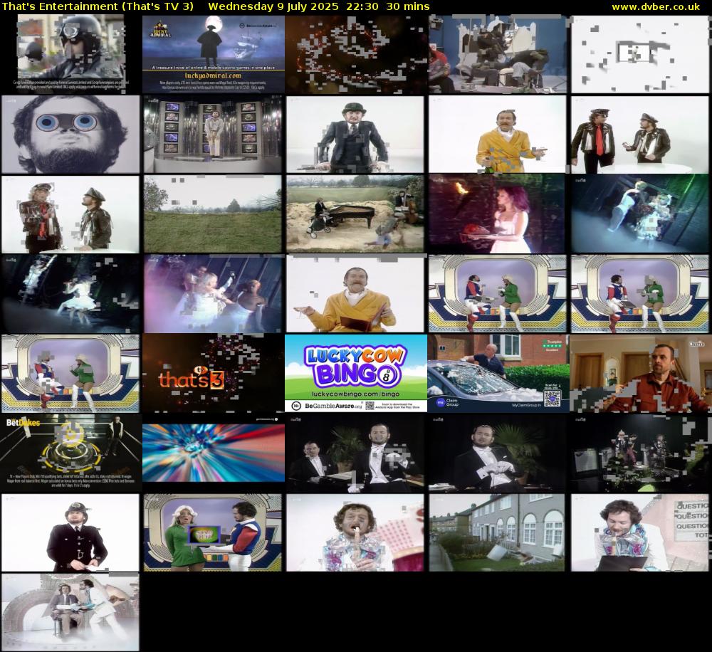 That's Entertainment (That's TV 3) Wednesday 9 July 2025 22:30 - 23:00