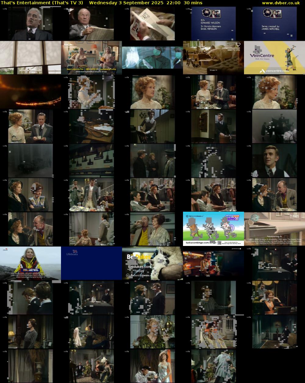 That's Entertainment (That's TV 3) Wednesday 3 September 2025 22:00 - 22:30