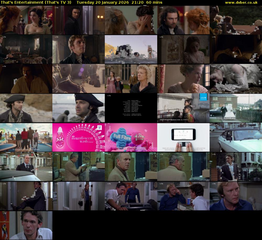 That's Entertainment (That's TV 3) Tuesday 20 January 2026 21:20 - 22:20