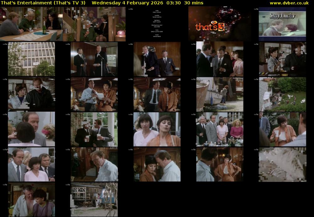 That's Entertainment (That's TV 3) Wednesday 4 February 2026 03:30 - 04:00