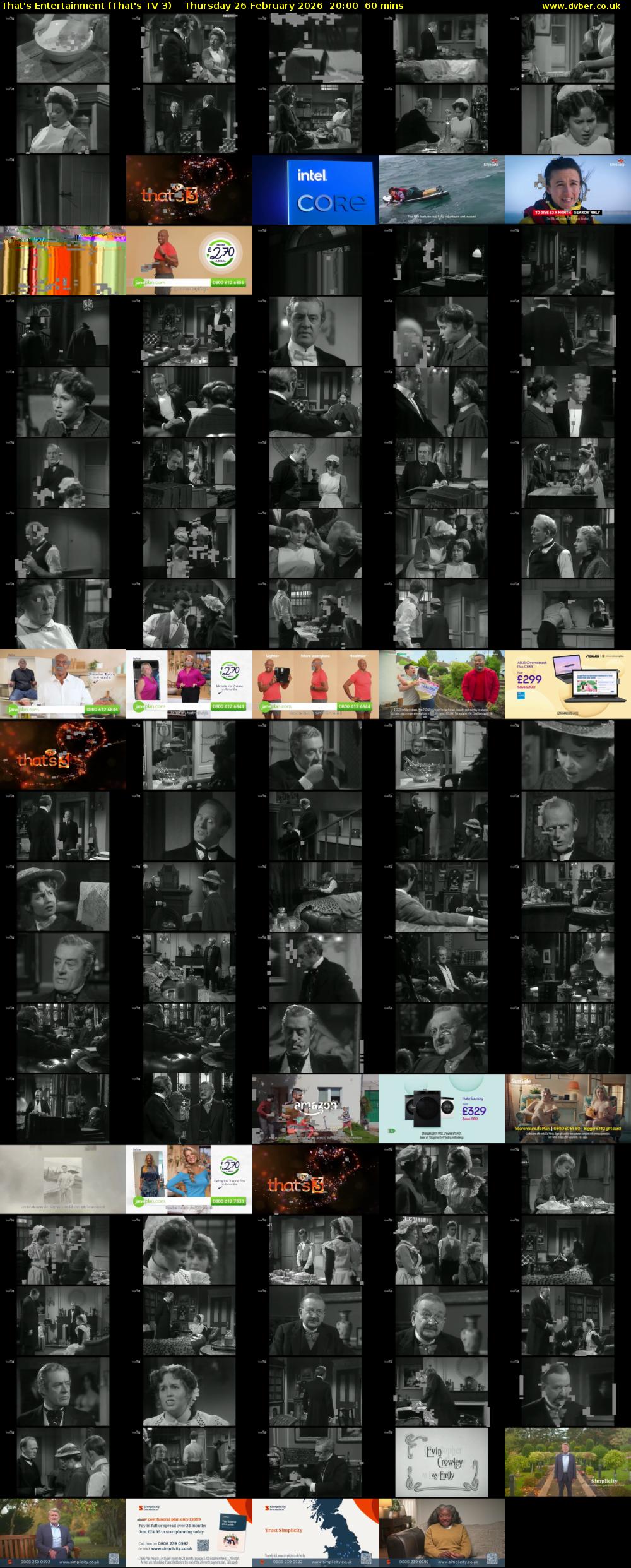 That's Entertainment (That's TV 3) Thursday 26 February 2026 20:00 - 21:00