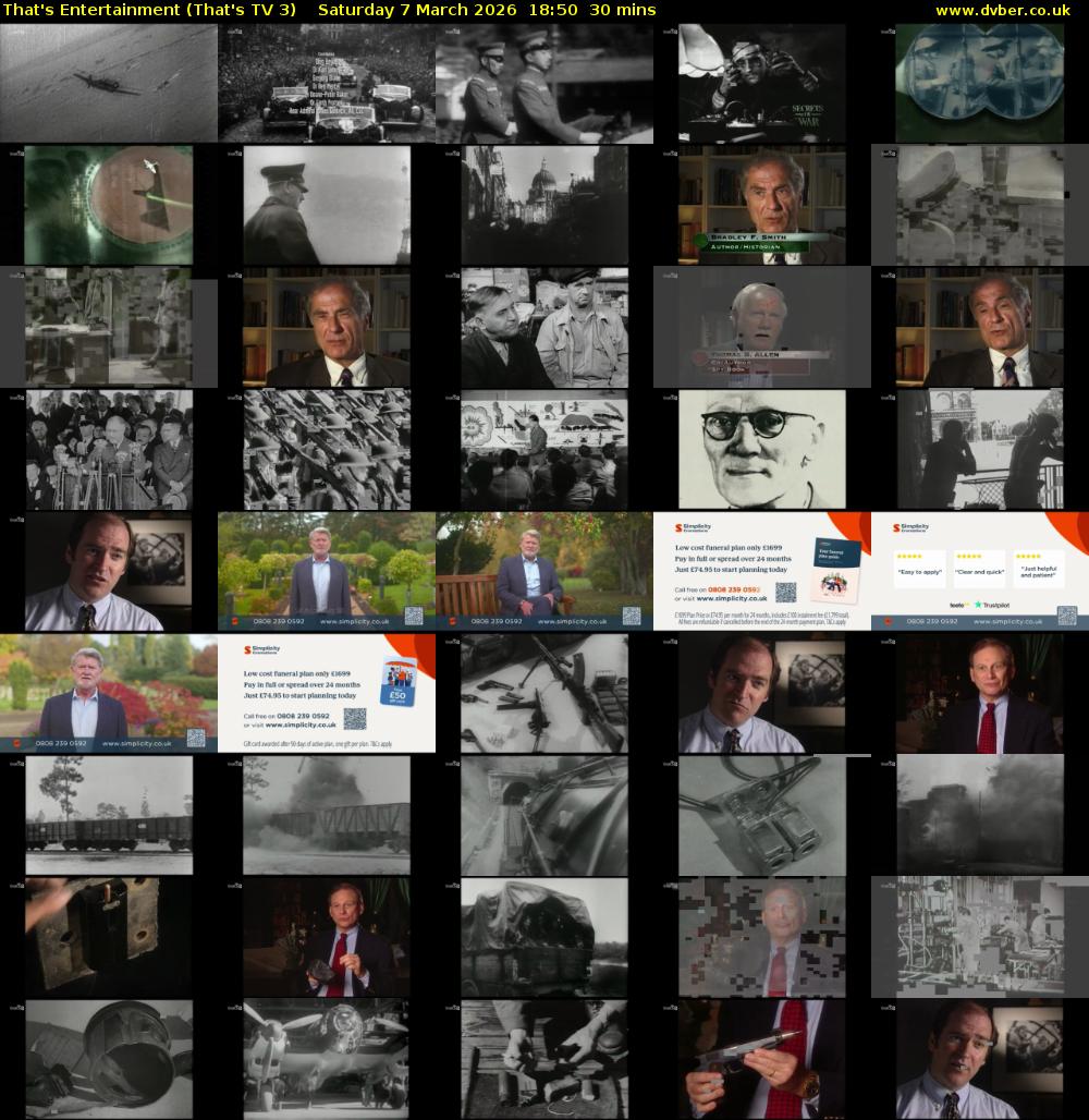 That's Entertainment (That's TV 3) Saturday 7 March 2026 18:50 - 19:20