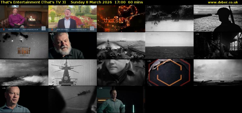 That's Entertainment (That's TV 3) Sunday 8 March 2026 17:00 - 18:00