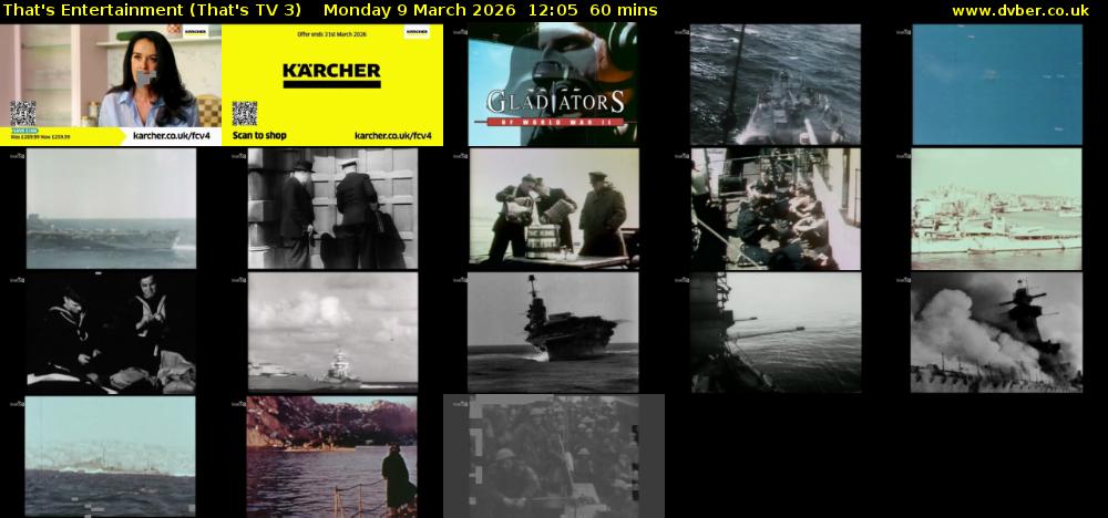 That's Entertainment (That's TV 3) Monday 9 March 2026 12:05 - 13:05