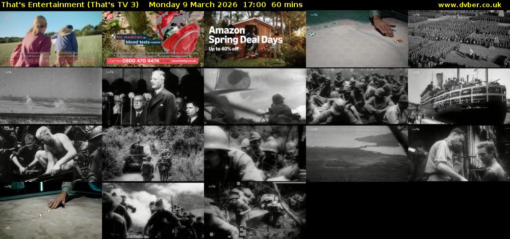 That's Entertainment (That's TV 3) Monday 9 March 2026 17:00 - 18:00