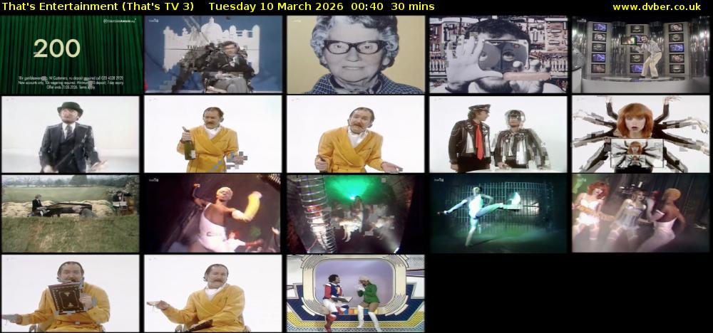 That's Entertainment (That's TV 3) Tuesday 10 March 2026 00:40 - 01:10