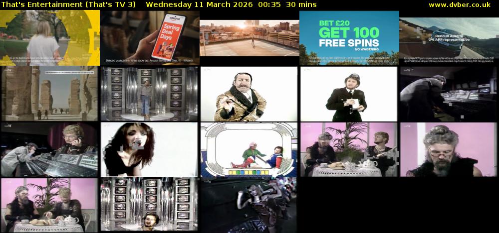 That's Entertainment (That's TV 3) Wednesday 11 March 2026 00:35 - 01:05
