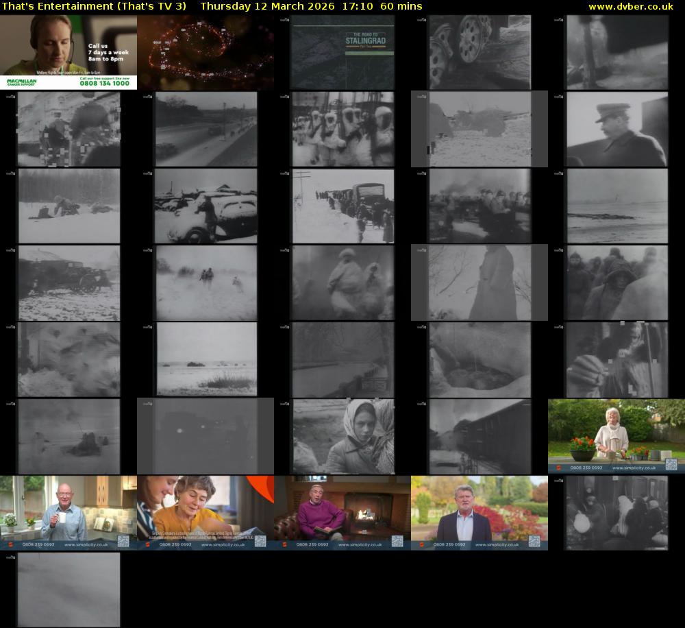 That's Entertainment (That's TV 3) Thursday 12 March 2026 17:10 - 18:10