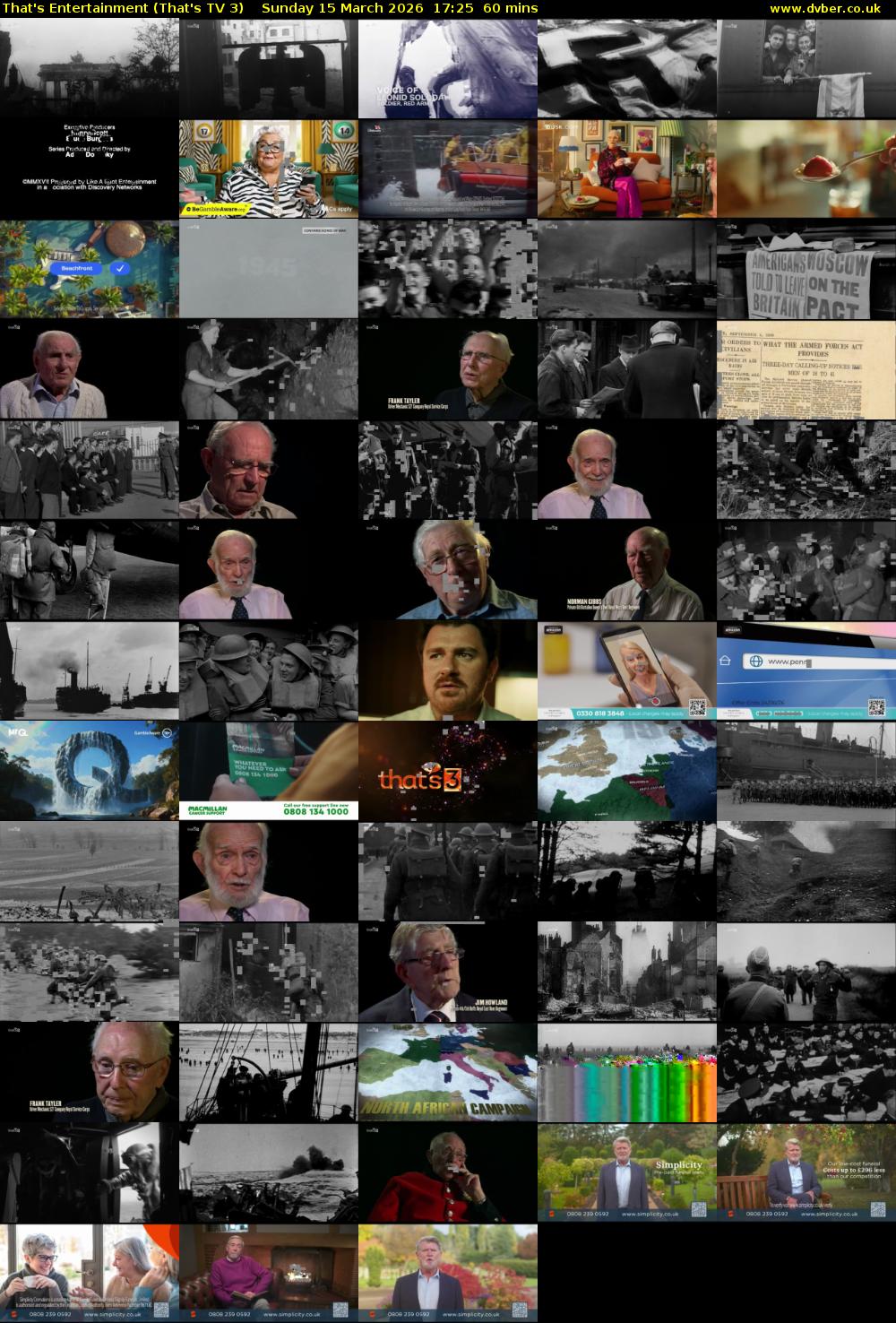 That's Entertainment (That's TV 3) Sunday 15 March 2026 17:25 - 18:25