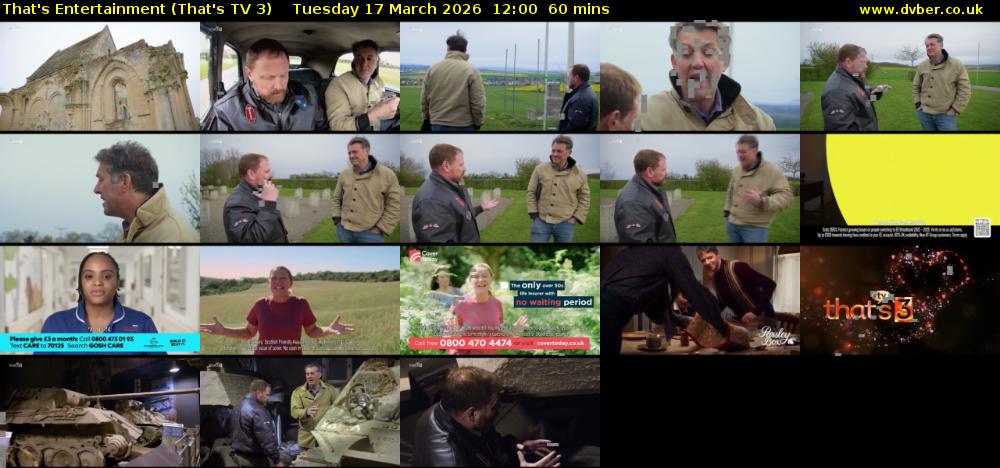 That's Entertainment (That's TV 3) Tuesday 17 March 2026 12:00 - 13:00