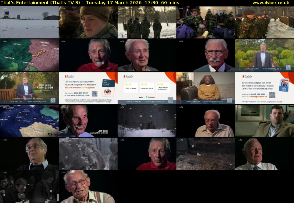 That's Entertainment (That's TV 3) Tuesday 17 March 2026 17:30 - 18:30