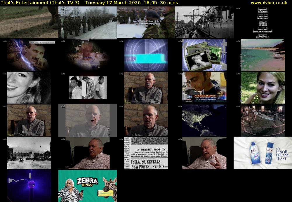 That's Entertainment (That's TV 3) Tuesday 17 March 2026 18:45 - 19:15