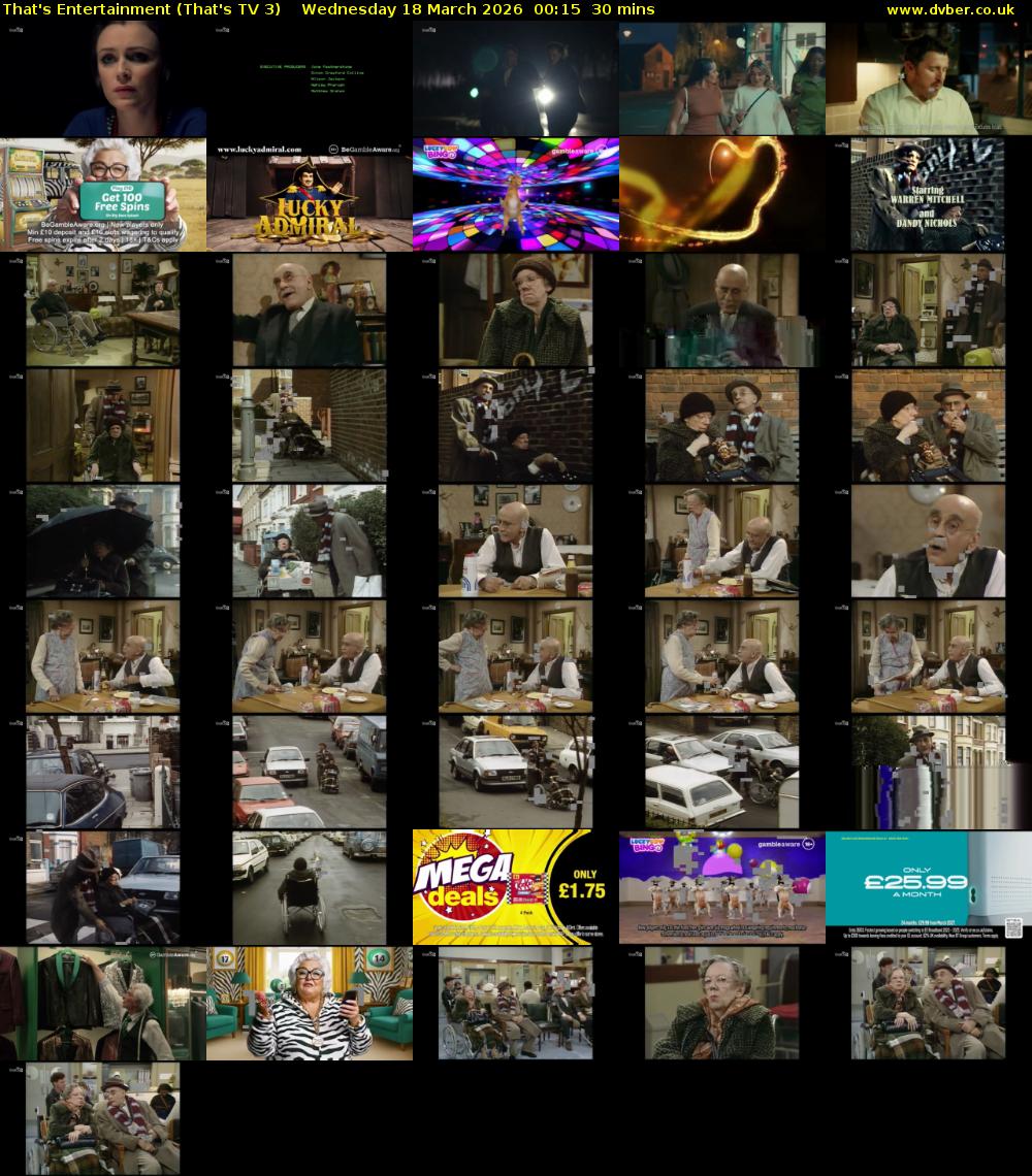 That's Entertainment (That's TV 3) Wednesday 18 March 2026 00:15 - 00:45