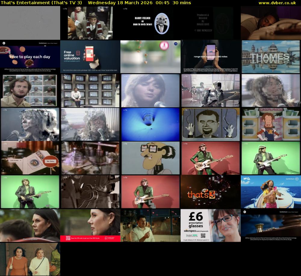 That's Entertainment (That's TV 3) Wednesday 18 March 2026 00:45 - 01:15
